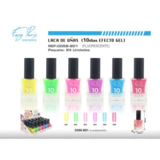 D058-B01 : LACA DE UÑAS FLUORECENTE ALTO BRILLO 10D 24/U 288/C