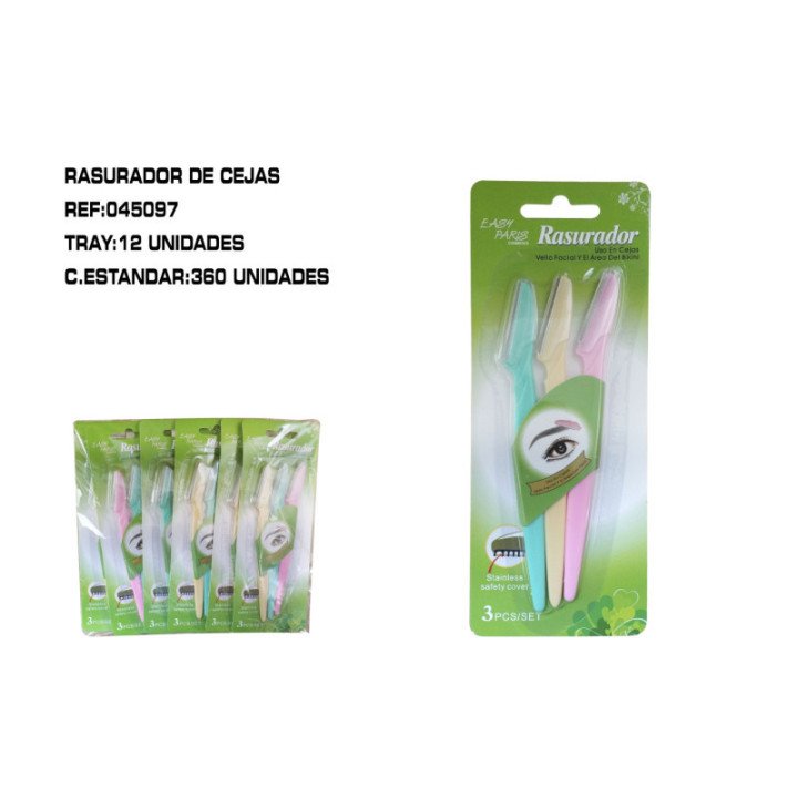 045097 : RASURADOR DE CEJAS 3 PIEZAS 360/C