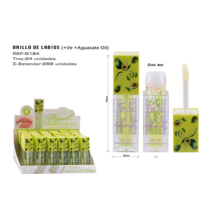 B184-01 : BRILLO LABIAL MAGIC +VE AGUACATE OIL 288/C