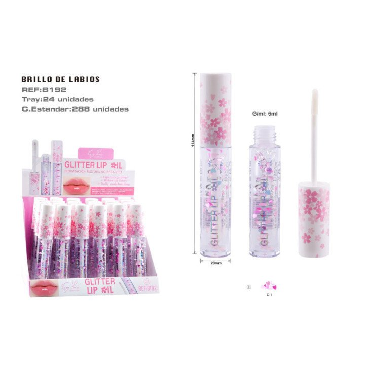 B192-01 : BRILLO LABIAL GLITTER LIP OIL 288/C