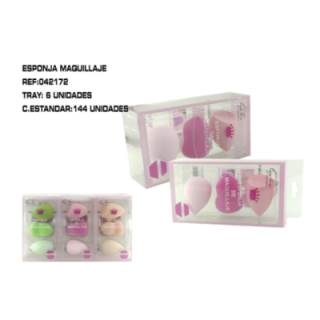 042172 : ESPONJA DE MAQUILLAJE 6/U 144/C