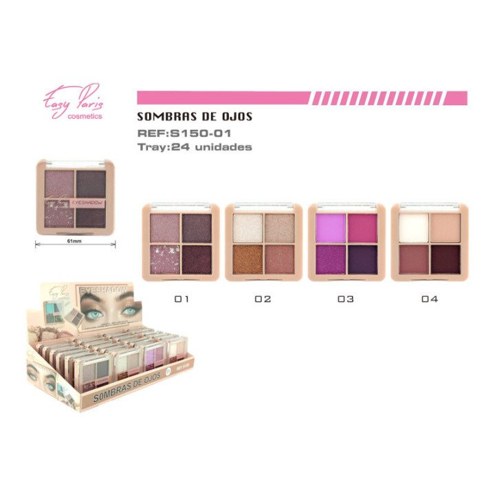 S150-01 : SOMBRA DE OJOS 4 COLORES 24/U 288/U