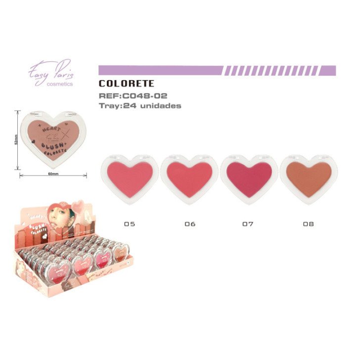 C048-02 : COLORETE HEART BLUSH 24/U 288/C