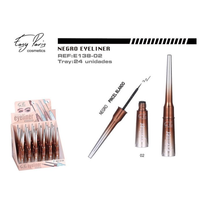E138-02 : EYELINER LIQ.NEGRO PINCEL CLASIC.24/U 288/C