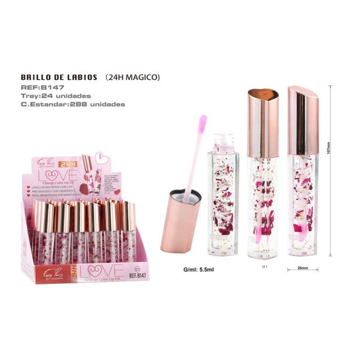 B147-01 : BRILLO LABIAL ROSA/ORO MAGIC COLOR 24/U 288/C