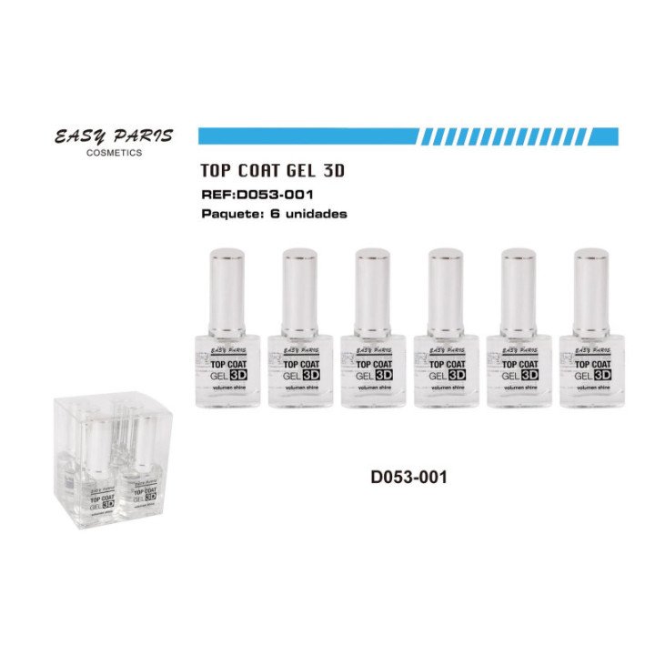 D053-001 : LACA DE UÑAS TOP COAT 3D 144/U