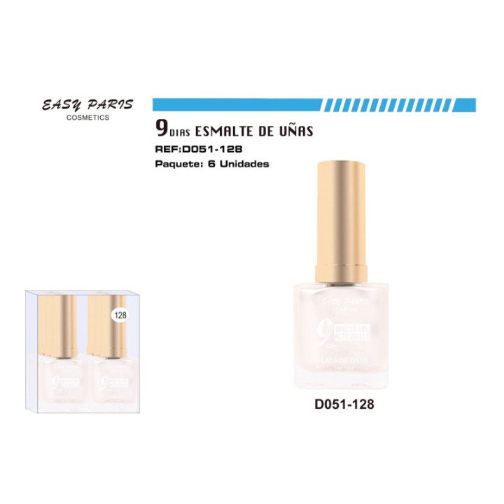 D051-128 : LACA DE UÑAS 9 DIAS BLANC PERLA 6/U 144/U