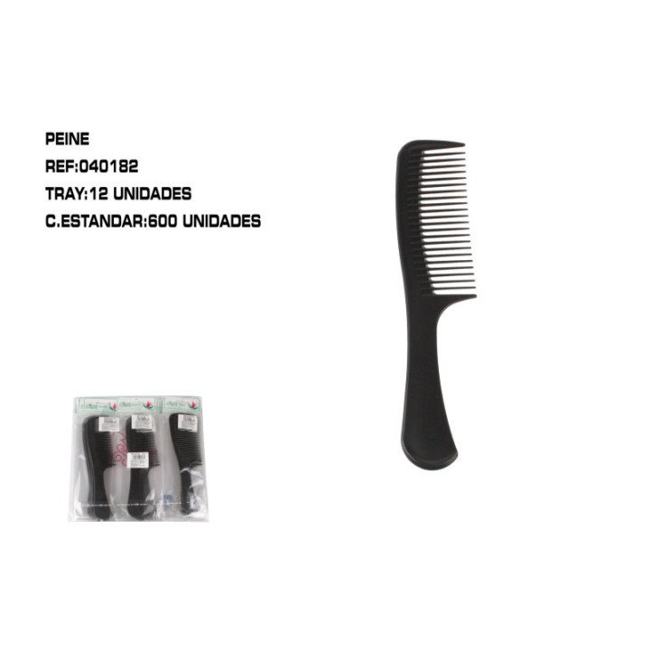 040182 : PEINE NEGRO C/MANGO 12/U 600/U