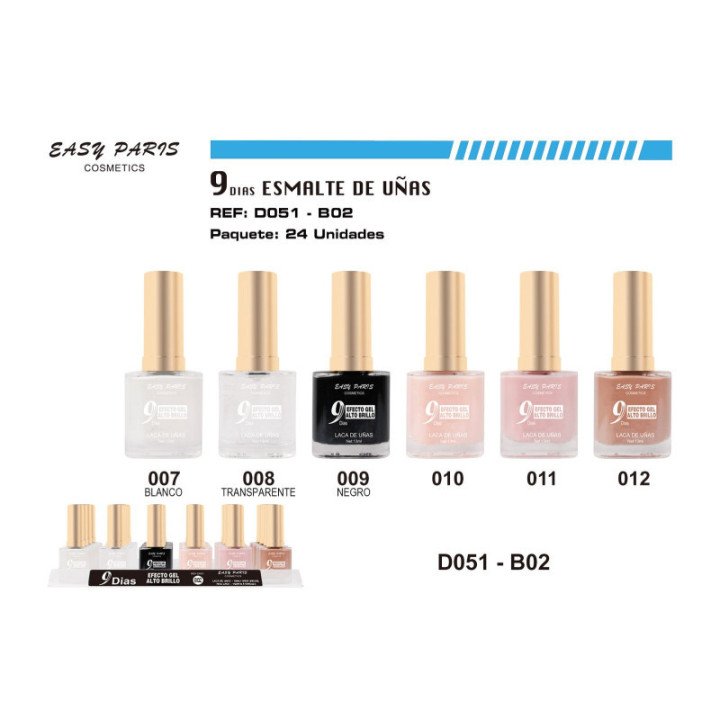 D051-B02 : LACA DE UÑAS 9 DIAS 288/U