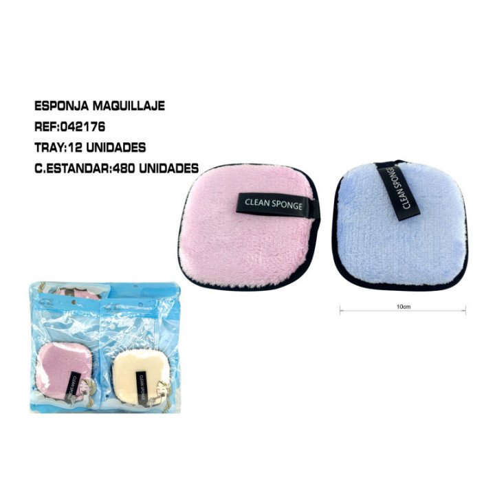 042176 : ESPONJA DESMAQUILLAJE 10*10CM 12/U 480/C