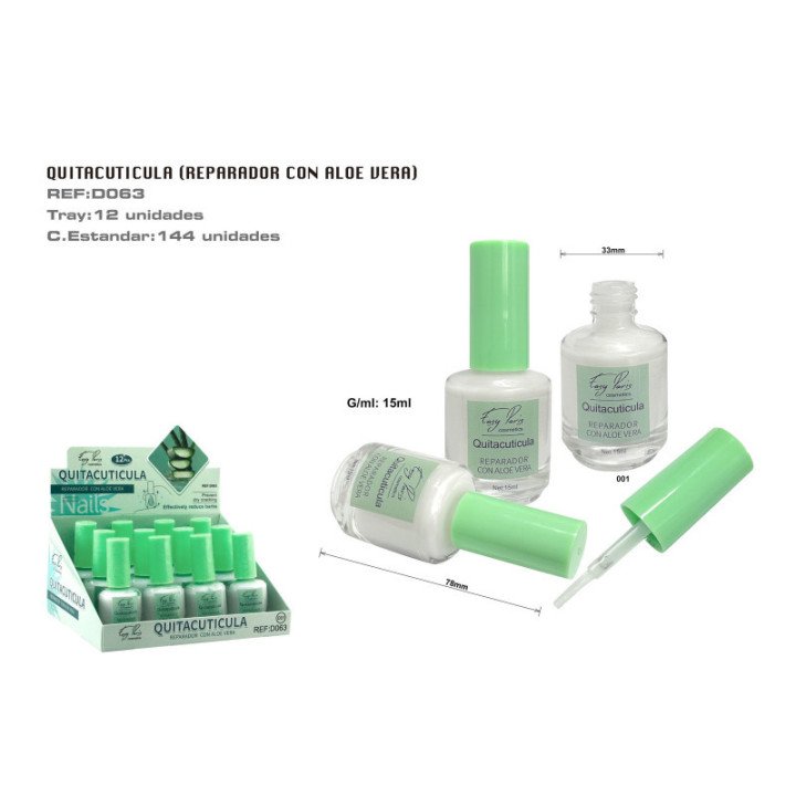 D063-001 : QUITACUTICULA REPARADOR C/ALOE VERA 288/C