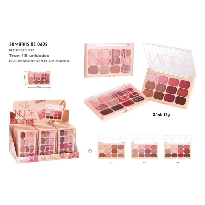 S172-01 : PALETA S.DE OJOS NUDES 18/U 216/C