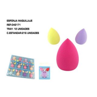 042171 : ESPONJA DE MAQUILLAJE 12/U 216/C