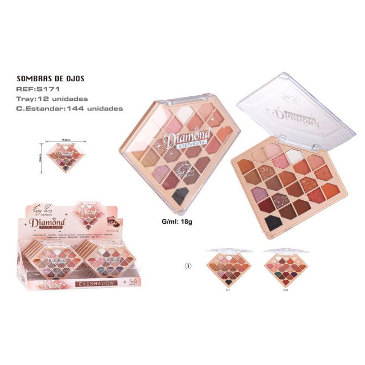 S171-01 : PALETA DIAMOND S.DE OJOS 12/U 144/C