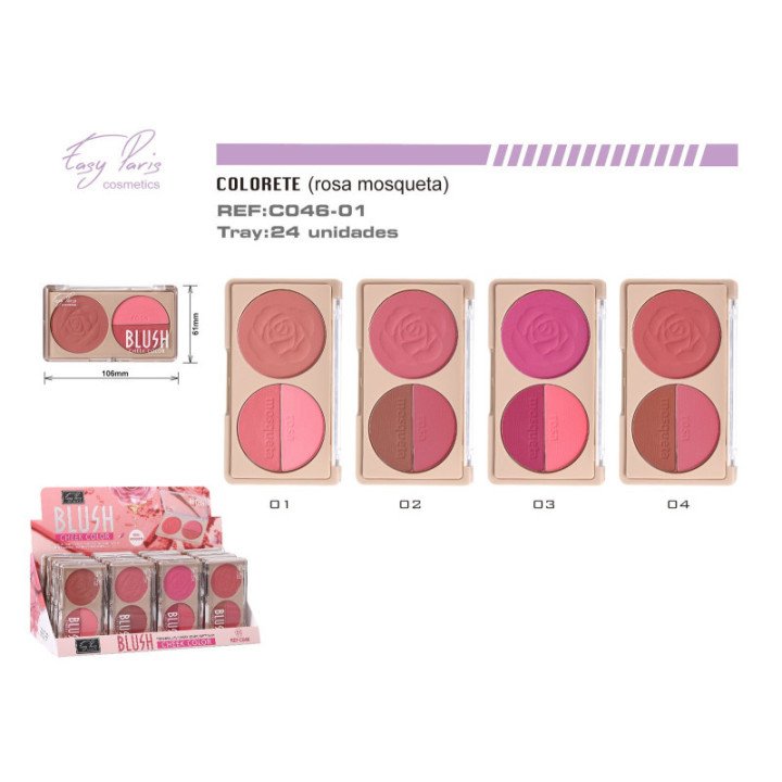 C046-01 : COLORETE TRIO C/ROSA MOSQUETA 24/U 288/C