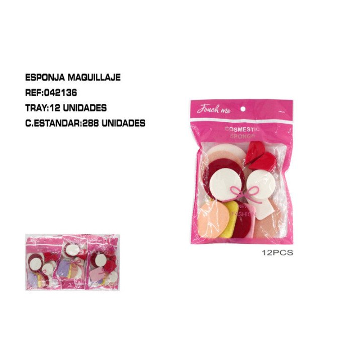 042136 : JGO.12 ESPONJAS MAQUILLAR 12/U 288/C
