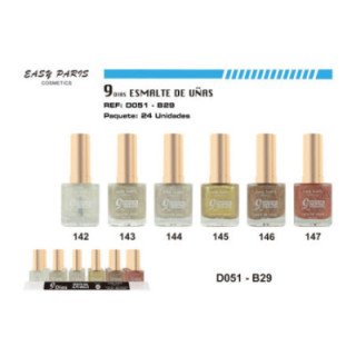 D051-B29 : LACA DE UÑAS 9 DIAS GLITTER 24/U 288/U