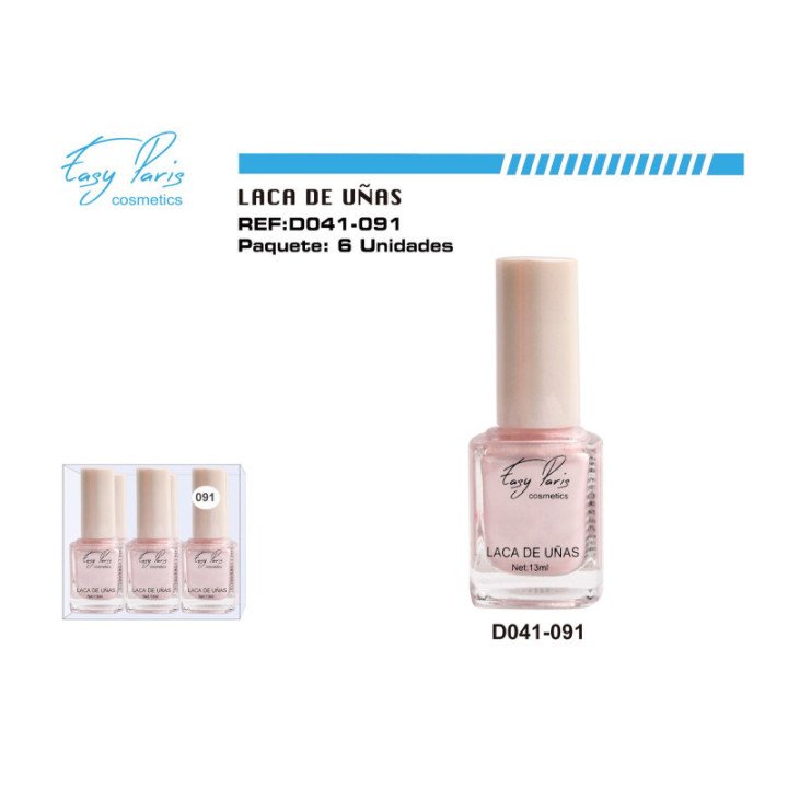 D041-091 : LACA DE UÑAS ROSA CLARA PERLA 144/U