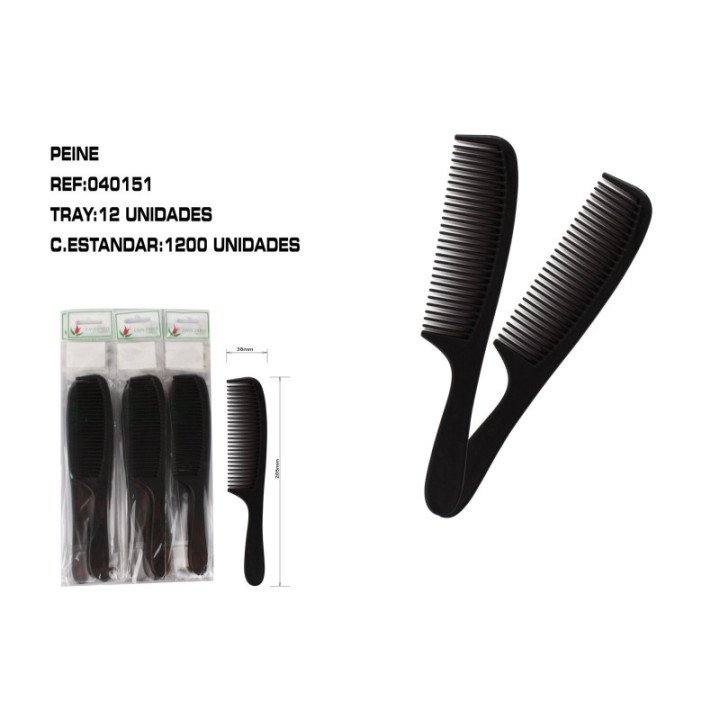 040151 : PEINE NEGRO CON MANGO 12/U