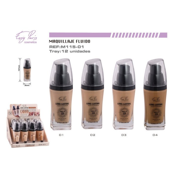 M115-01 : MAQUILLAJE FLUIDO 16H +VIT E 144/U