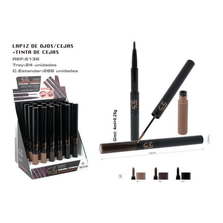 E136-01 : MASCARA CEJAS+PERFILADOR DE OJOS 288/C