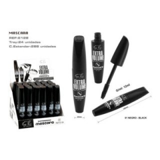 E128-01 : MASCARA EXTRA VOLUME NEGR 24/U 288/U
