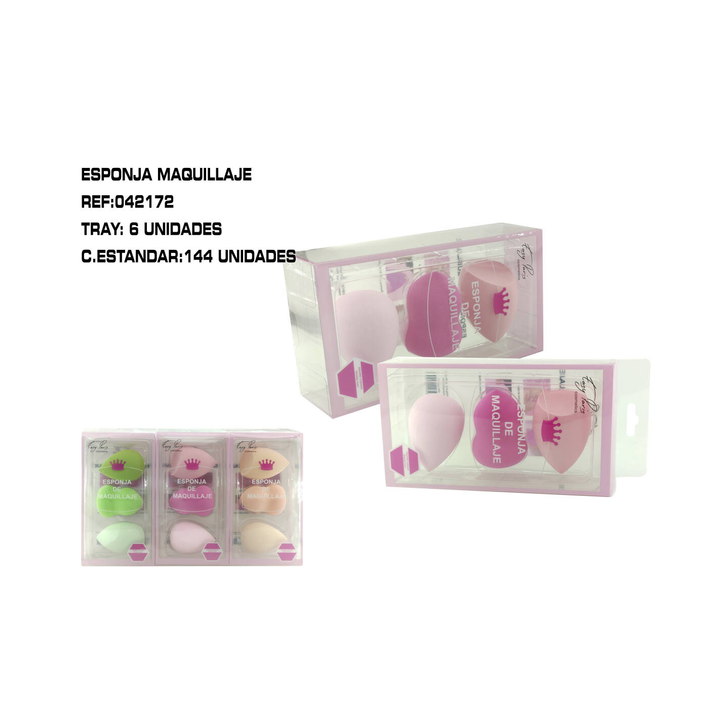042172 : ESPONJA DE MAQUILLAJE 6/U 144/C