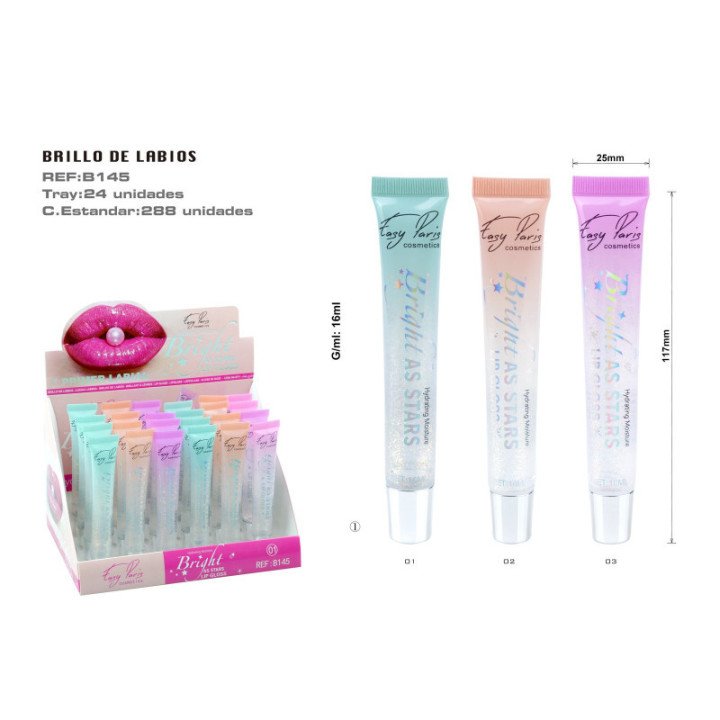 B145-01 : BRILLO DE LABIOS HIDRATANTES 24/U 288/C