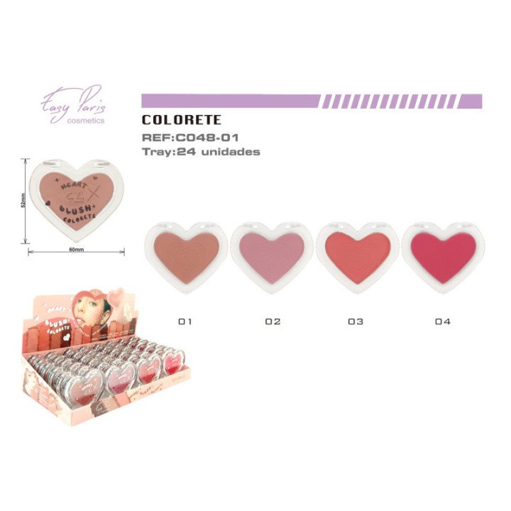 C048-01 : COLORETE HEART BLUSH 24/U 288/C
