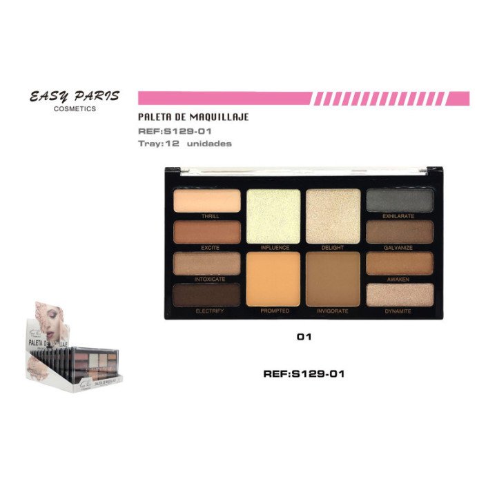 S129-01 : KIT MAQ.SOMBRA+COLORETE+ILUMINADOR+COMPAC 12/U 144/C