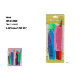 040175 : JUEGO 6 PIEZAS DE PEINES 12/U 480/C