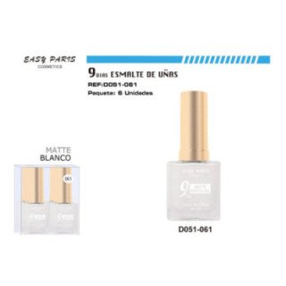 D051-061 : LACA DE UÑAS 9 DIAS BLANC MATE 6/U 144/U