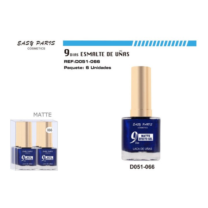 D051-066 : LACA DE UÑAS 9 DIAS BLUE MATE 6/U 144/U