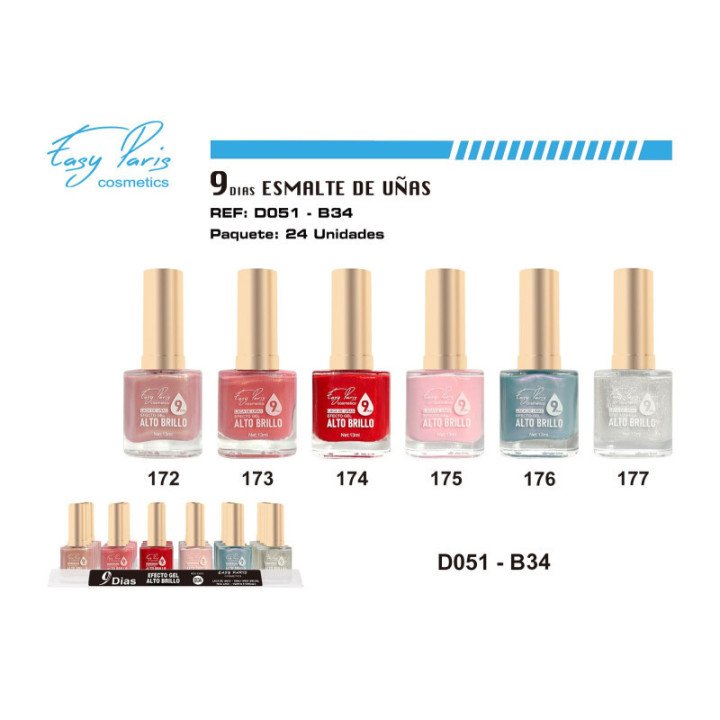 D051-B34 : LACA DE UÑAS 9 DIAS 24/U 288/U