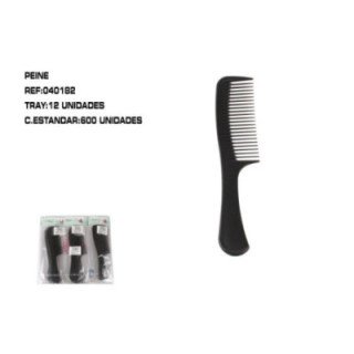 040182 : PEINE NEGRO C/MANGO 12/U 600/U