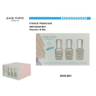 D040-B01 : KIT LACA DE UÑAS MANICURA FRANCESA 5/U 240/U