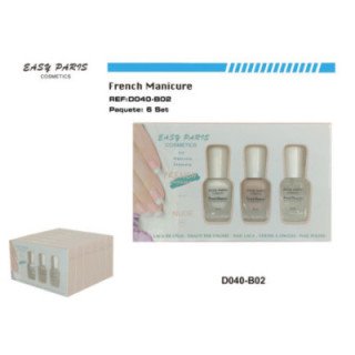 D040-B02 : KIT LACA DE UÑAS MANICURA FRANCESA 5/U 240/U