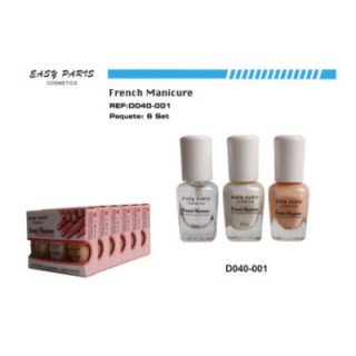 D040-001 : KIT LACA DE UÑAS MANICURA FRANCESA 6/U 240/U