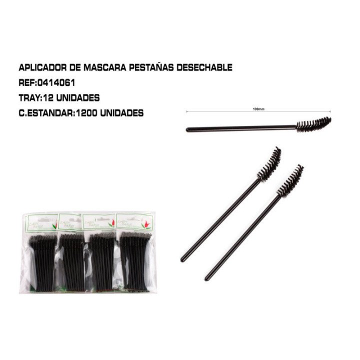 0414061 : 10 APLICADOR MASCARA PESTAÑAS DESECHABLE 12/C