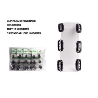 020358 : CLIP NEGRO 2.3CM 6CM 12/U