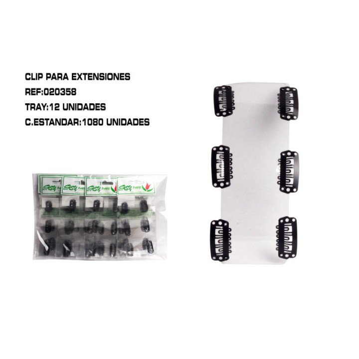 020358 : CLIP NEGRO 2.3CM 6CM 12/U