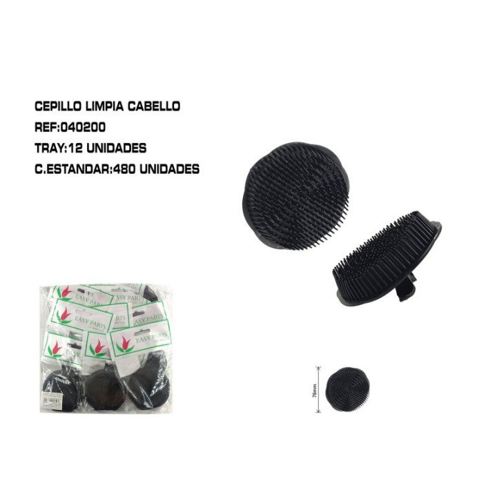 040200 : CEPILLO NEG.LIMPIA CABELLO 12/U 480/C