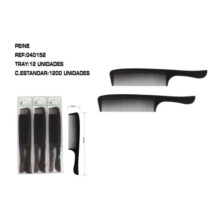 040152 : PEINE NEGRO CON MANGO 12/U