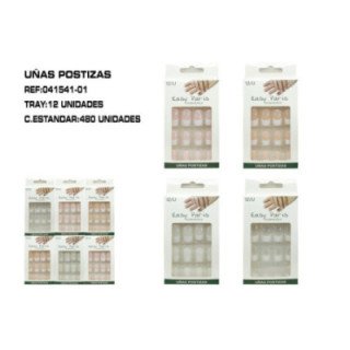 041541-01 : UÑAS POSTIZAS 4 COLORES 12/P