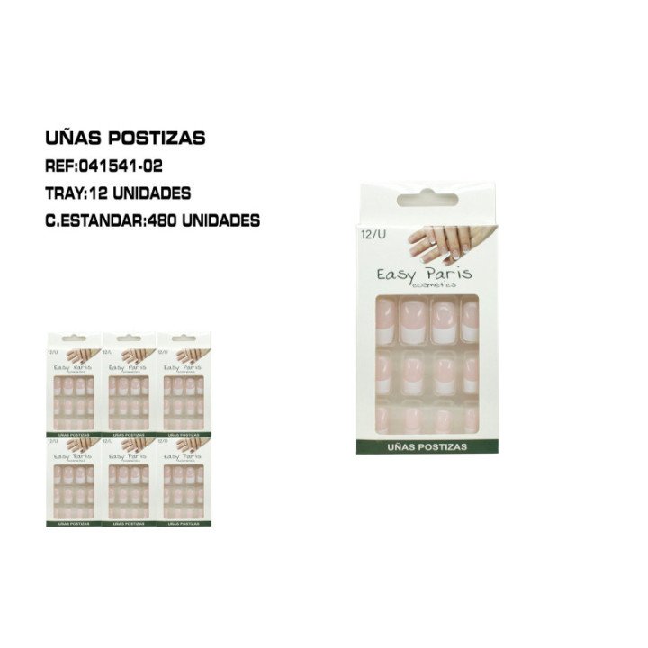 041541-02 : UÑAS POSTIZAS ROSA CLARO 12/P