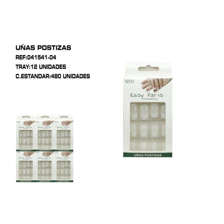 041541-04 : UÑAS POSTIZAS COLOR NATURAL 12/P
