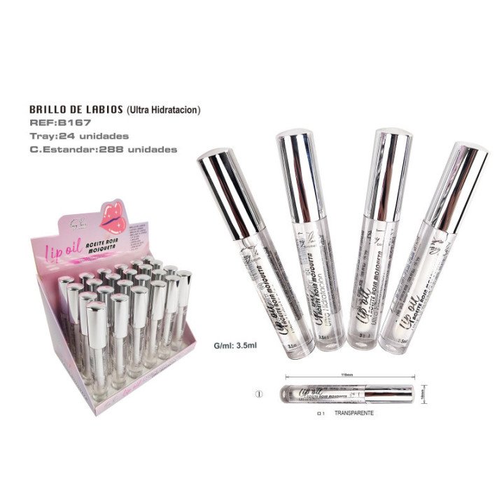 B167-01 : B. DE LABIOS ULTRA HIDRATA OIL ROSA MOSQUETA 24/U 288/C