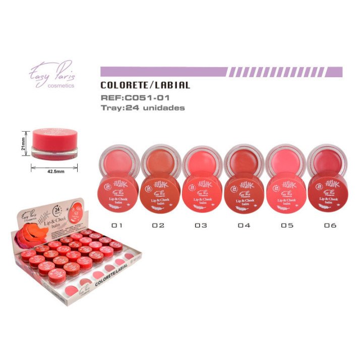 C051-01 : BALSAMO 24H MULTIUSO LABIOS/MEJILLAS 288/U