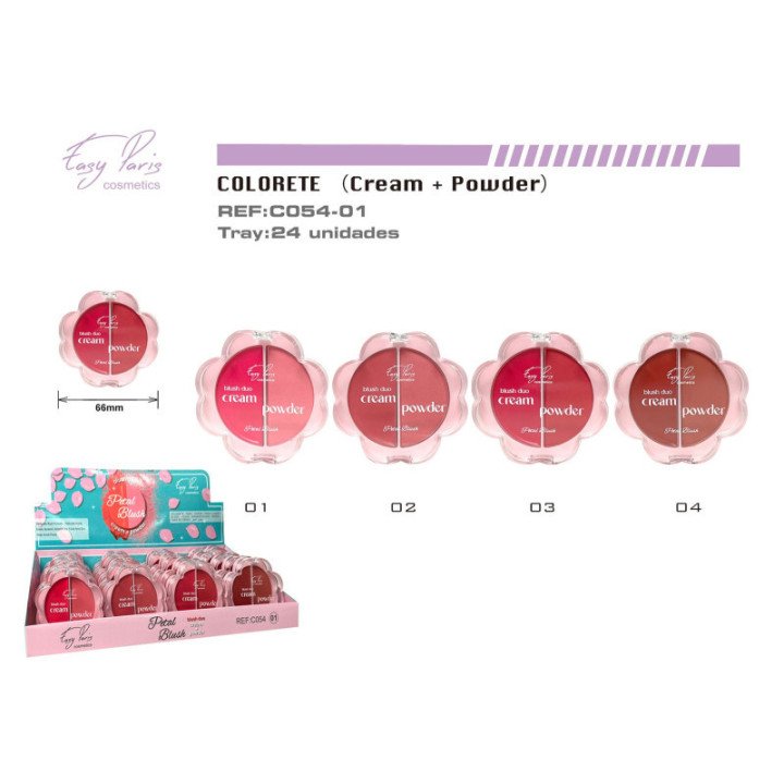 C054-01 : BLUSH CREMA+POLVO 24/U 288/C