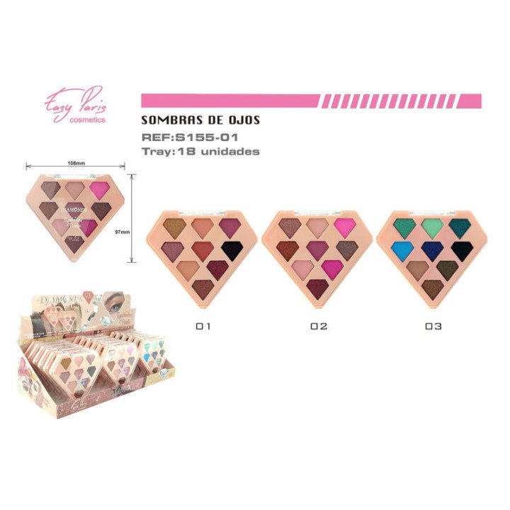 S155-01 : PALETA DIAMOND S.DE OJOS 18/U 216/C